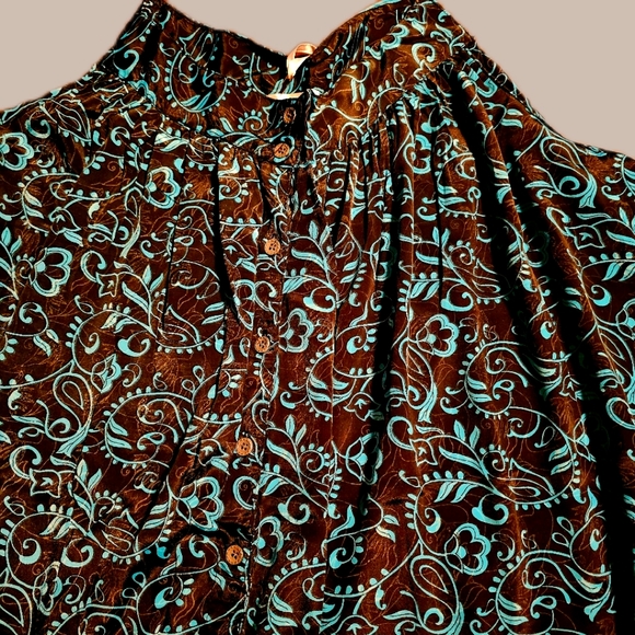 KARMA Hwy Silky Relaxed Palazzo Jumper Teal/Charcoal NWT OS - Picture 2 of 6